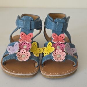 Rachel Shoes Kids Sandals - Blue with Multicolor Flowers